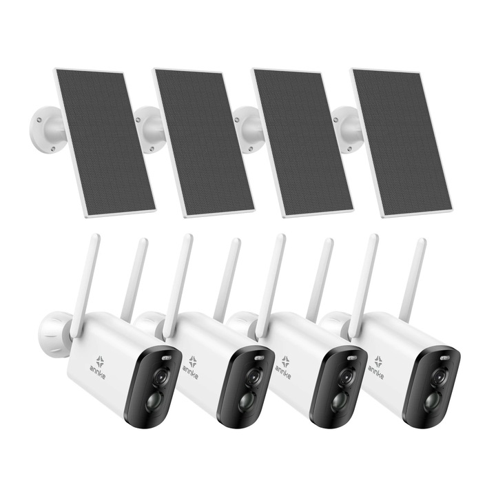 4 db térfigyelő kamera szett, 4MP, vezeték nélküli, 5200 mAh, annke