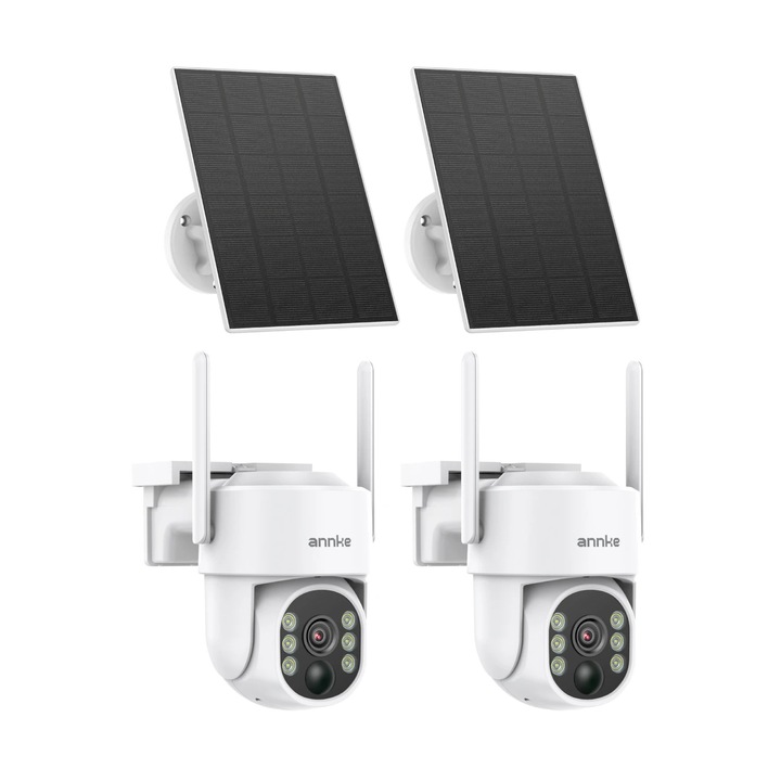 2 db térfigyelő kamera szett, 4MP, vezeték nélküli, 9000 mAh, annke