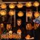 Halloween dekoratív füzér, 20 LED tök lámpa, 300cm, elemes, bel- és kültéri