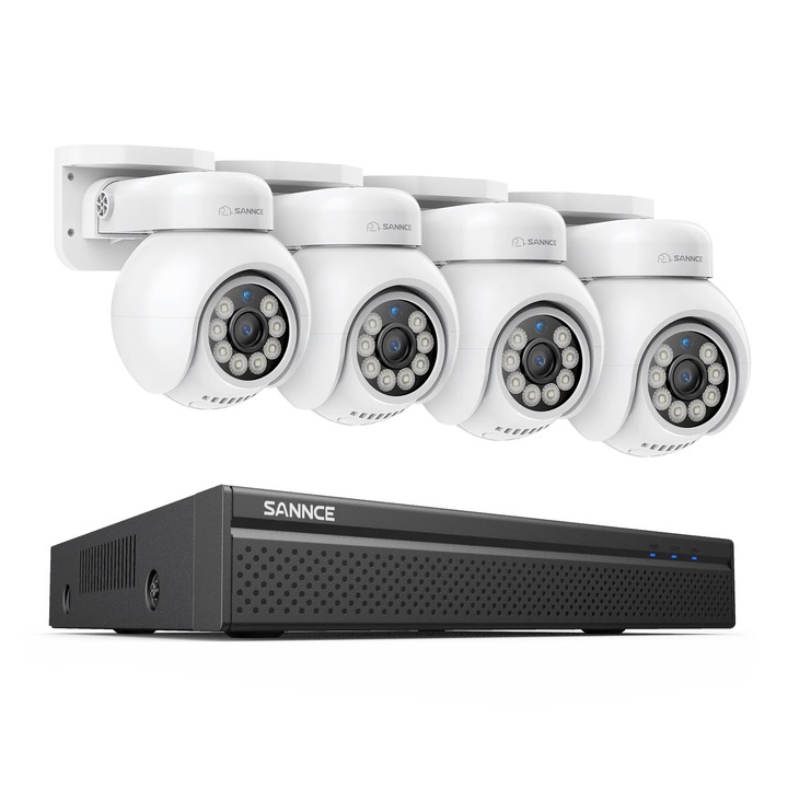 Kit Supraveghere 16CH NVR cu 6 Camere, 8MP, 100ft Viziune Nocturna, Audio Bidirectional