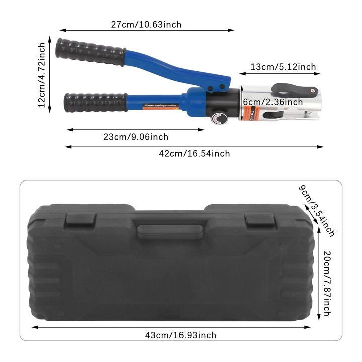 Unealta hidraulica de sertizare, 5 capete, 10 tone, 41x12x6cm, 44x20x9cm