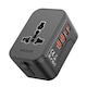 Adaptor Universal Priza Calatorie, NAXSIR, 2 x USB + 2 x Type-C, PD 20W Fast Charge, Incarcator Portabil Compatibil Global(US/UK/EU/AU), Siguranta de rezerva, Negru