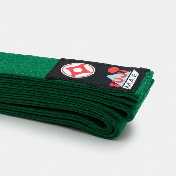 Centură Karate Kyokushin, Fujimae, bumbac 100%, 4cm lățime, solidă, verde