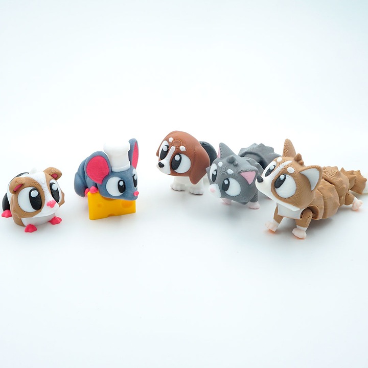 Комплект от 5 мини фигурки, подвижни, 3D, Flexi Minizz, Вариант 1