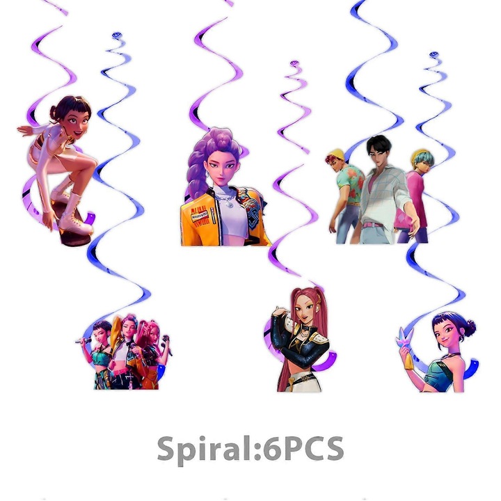 Комплект аксесоари за парти Demon Hunters, 6 части, декорации за рожден ден, многоцветен, 100% нов