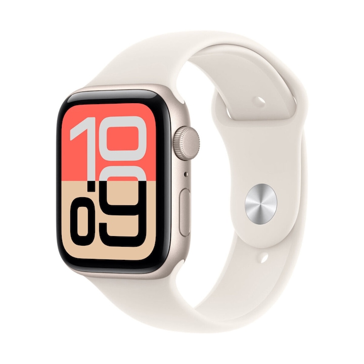 Smartwatch, Apple, Model MEHG4ZR/A, alb, 1.78", 44 mm, 64 GB, rezistent la apa 50 m
