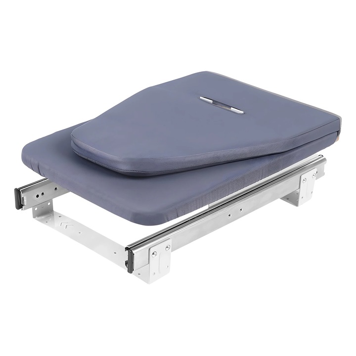 Masa de calcat rabatabila pliabila, montaj in dulap, rotatie 180° libera, cadru metalic cu husa din bumbac, capacitate 45 kg, Gri