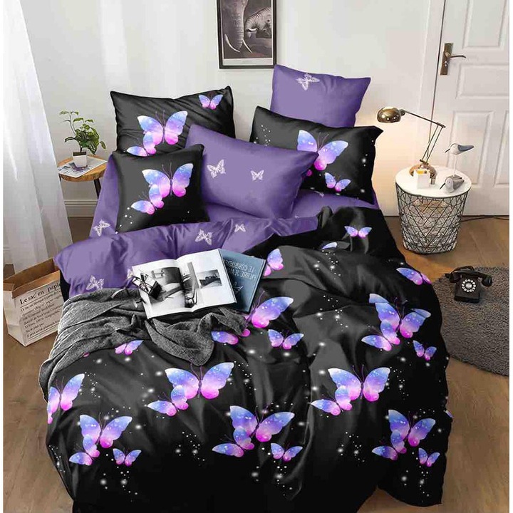 Комплект спално бельо за 1 човек, тип фин плат, 4 части