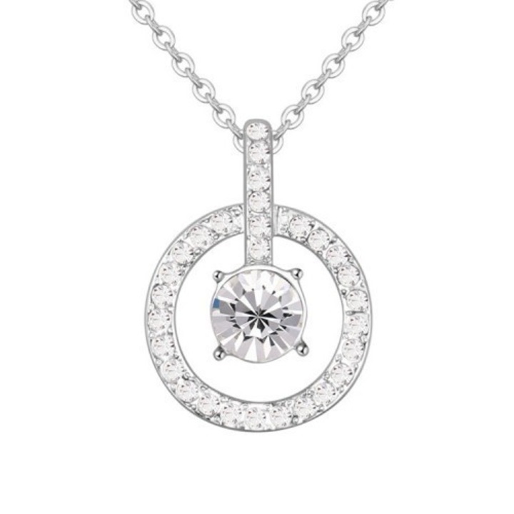 Colier White Crystal Sun