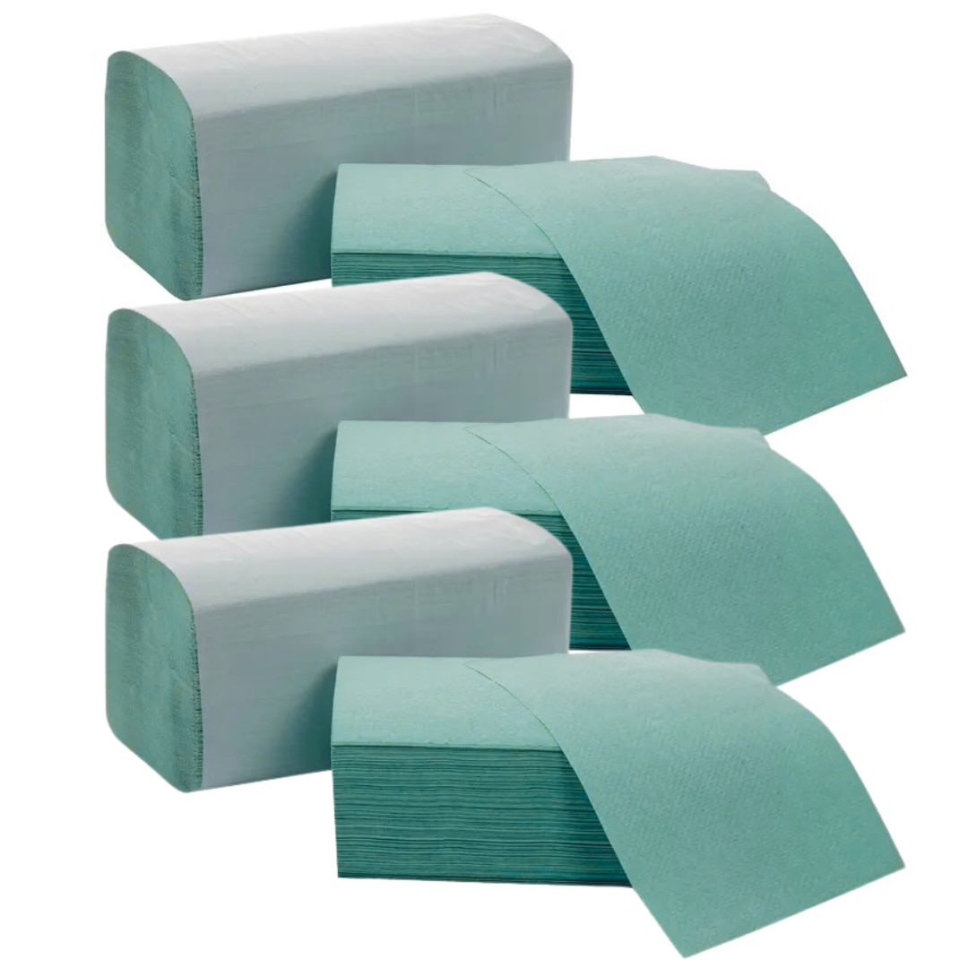 Set 3x Prosoape pliate verzi LyoBest V-fold 1 strat, 21x25cm, 200 buc/pachet