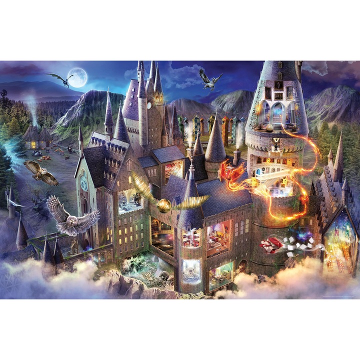 Puzzle Ravensburger 17561 - A Roxfort belseje - Harry Potter puzzle 3000 darabos felnőtteknek és 14 évesnél idősebb gyermekeknek