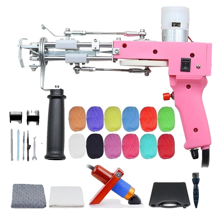 Tufting készlet, sokoldalú felhasználás, rózsaszín/ezüst, 5,5 kg