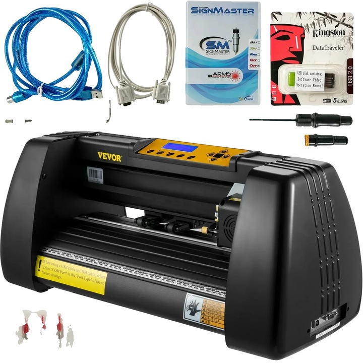 Plotter de taiere, VEVOR 375SDJC, 10x14 inch, negru