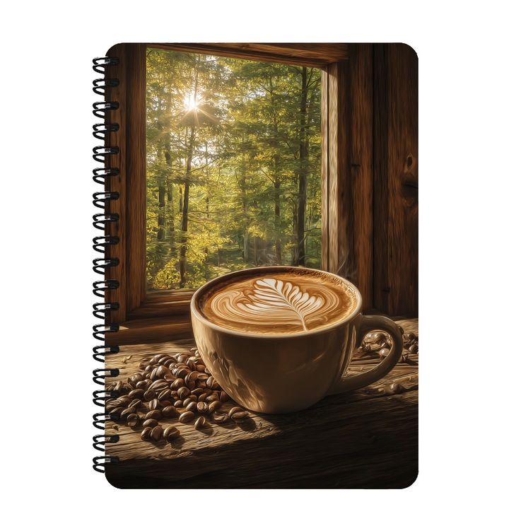 Agenda A5, Coperta Mdf, Spira Metalica, 130 Pagini