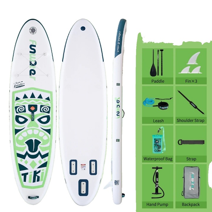 Placa de Stand Up Paddle, material durabil, 350x84x15cm, 8kg, capacitate 280-330 lbs