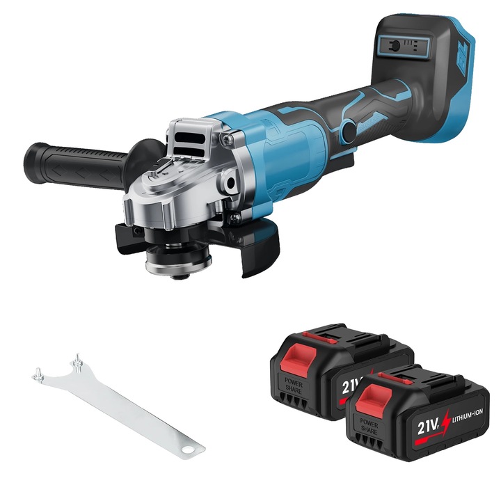 Polizor unghiular, 3 viteze, 2 acumulatori, 125mm