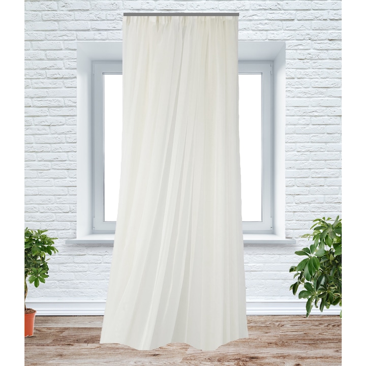 Perdea voal simplu, 300x250 cm, cu rejansa, ivoire