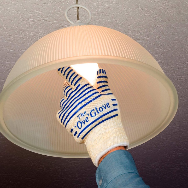 Konyhai kesztyű, hőálló, duplán szigetelt, csúszásgátló, pamut/szilikon