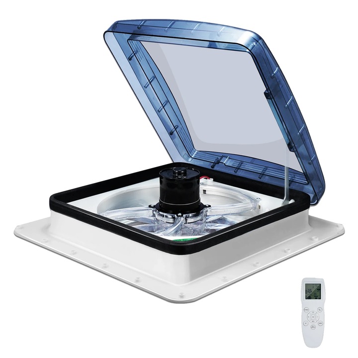 Ventilator de acoperis pentru RV, 3 viteze, circulatie bidirectionala, control 10 viteze, 40x40cm, 12V