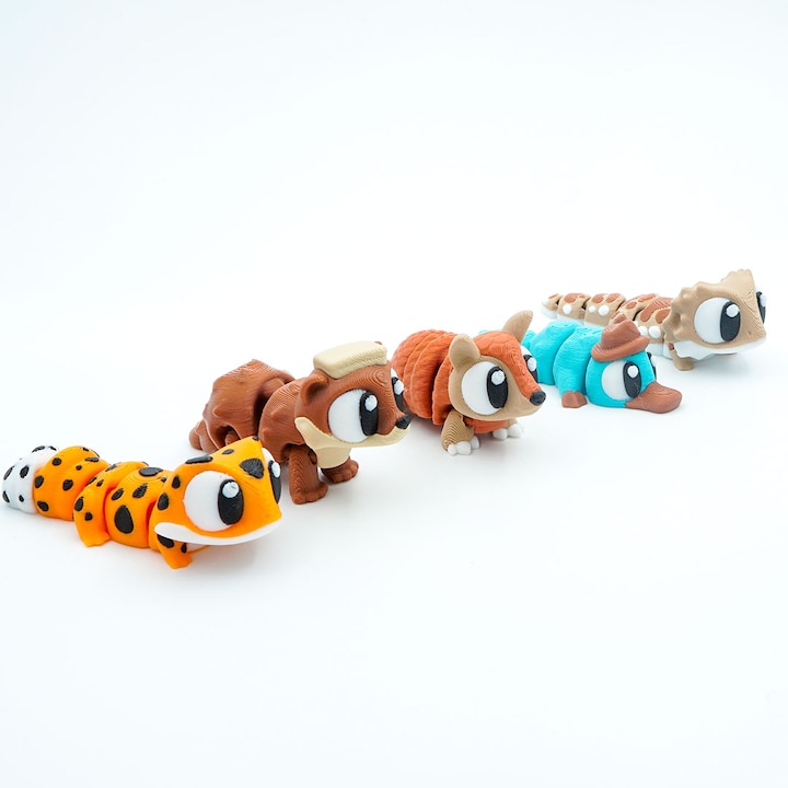 Set 5 Mini Figurine Articulate, 3D, Flexi Minizz, V3