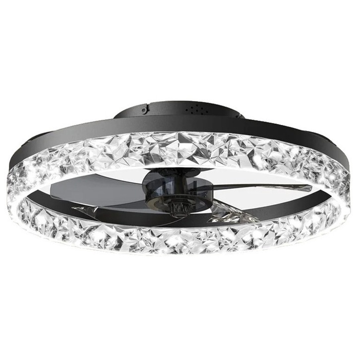 Ventilator de tavan, control de la distanta, functionare duala, 60W, 10-20mp, Negru