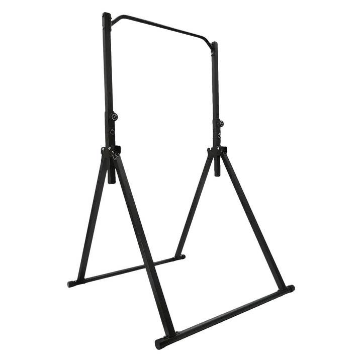 Húzódzkodó rúd, állítható magasságú, robusztus felépítésű, fekete, méretei 1.33m x 1.16m