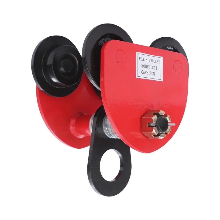 Carucior cu Ibeam, 1000kg Capacitate, Latime Ajustabila, Rosu, 1 Ton