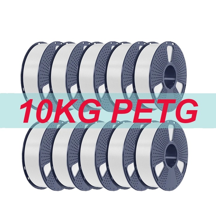 Filament 3D PETG alb, 1.75mm, 335m, set 10kg