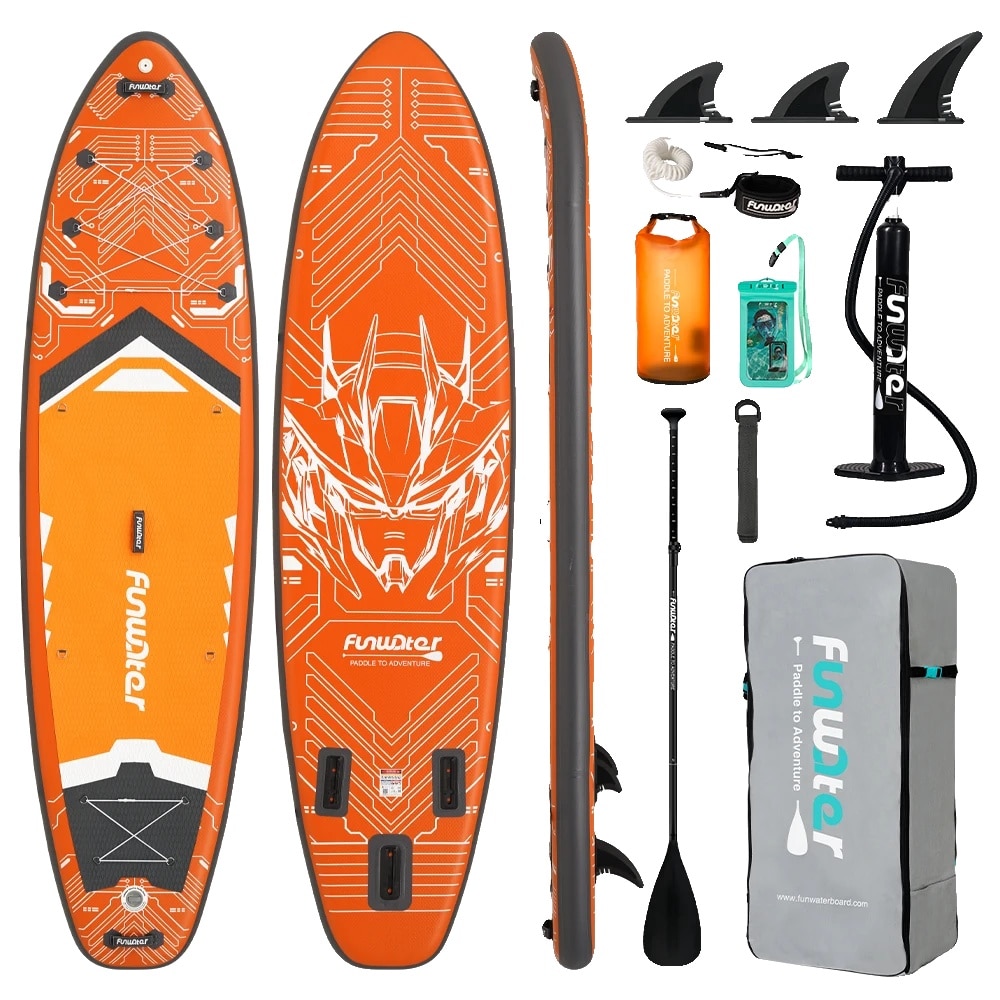 Placa de SUP 90KG, XQMAX, 245x57x10cm, portocalie, include pompa