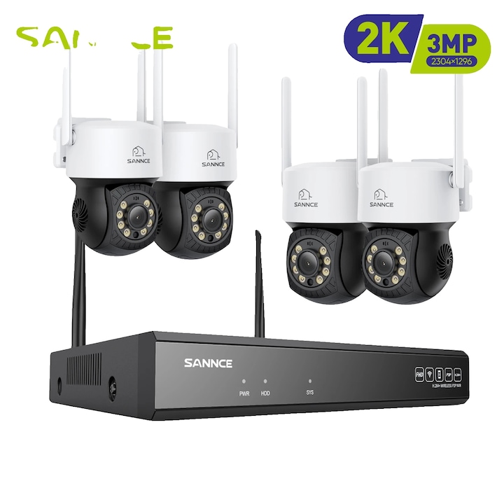 Kit Supraveghere Video 4 Camere, 1080P, 1TB, Design Rezistent la Intemperii