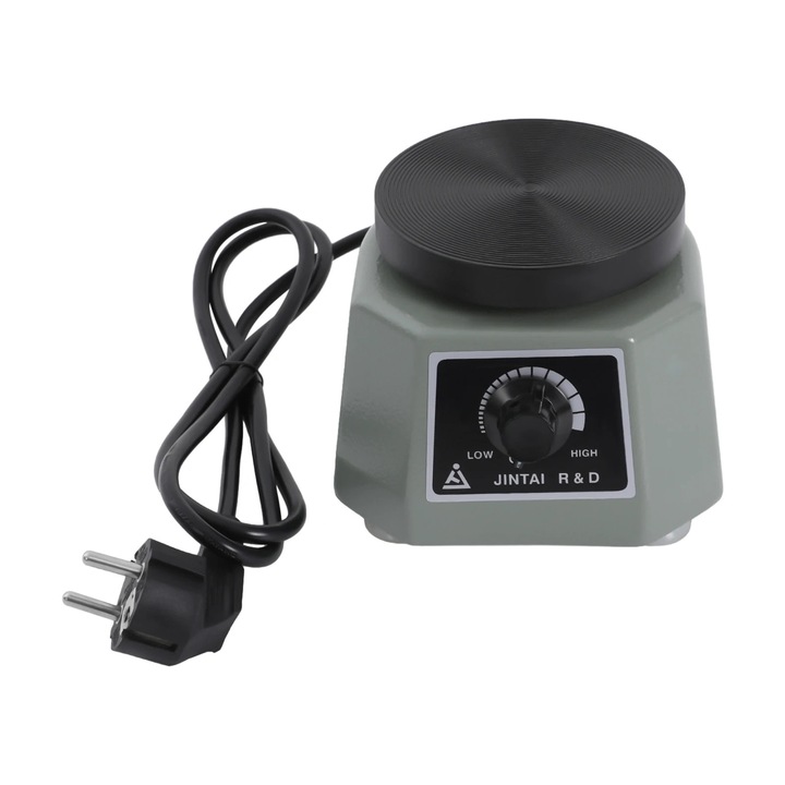 Vibrator pentru laborator dentar, Placa vibratorie rotunda, 100 W AC, 60 Hz, Viteza reglabila, Gri