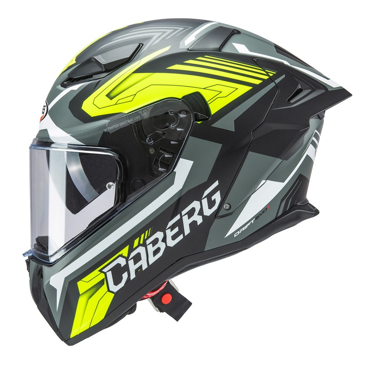 Casca integrala CABERG Drift Evo II, negru/gri/galben fluo, marimea XXL, cu Pinlock inclus