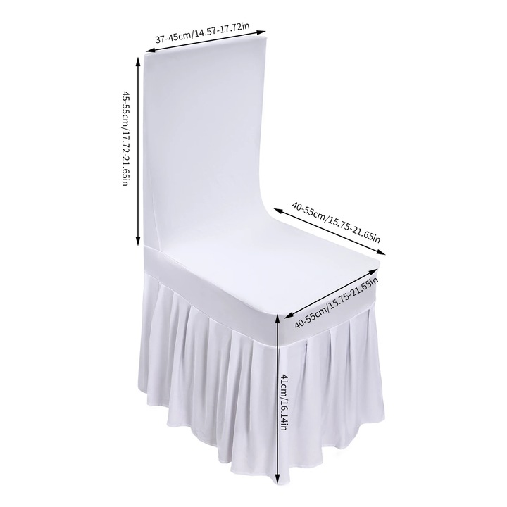 Huse scaune, design modern, set 30 bucati, alb, 40x55cm, 45x55cm