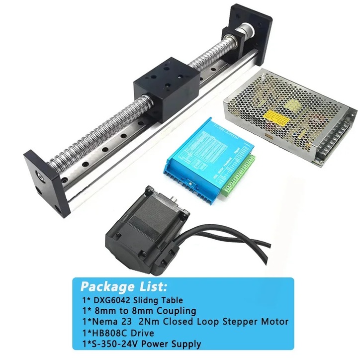 Lineáris vezeték, 100 mm lökethossz, 50 kg teherbírás, alumínium