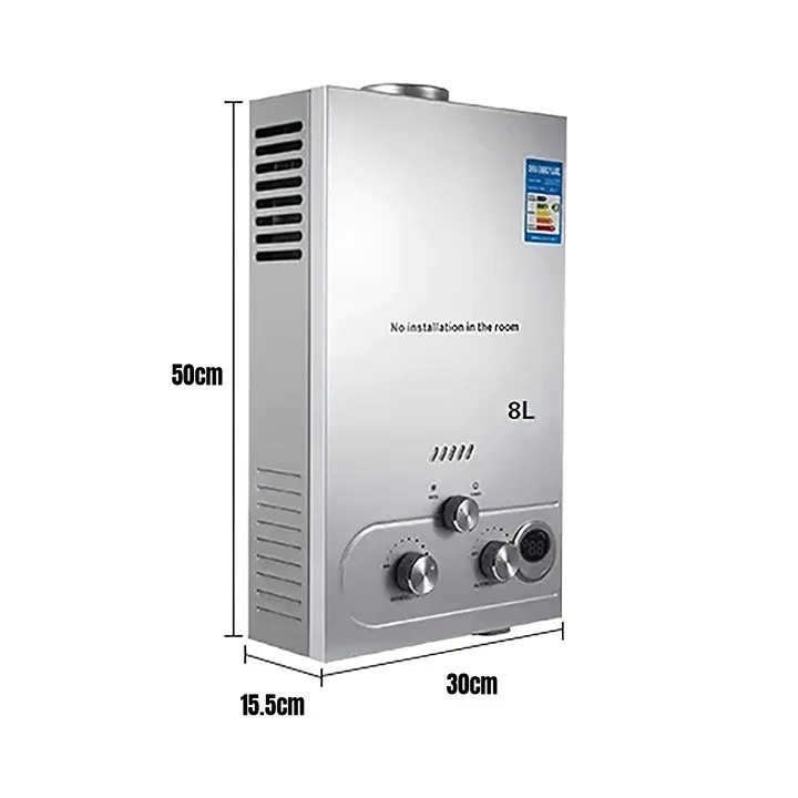 Incalzitor instant de apa, 8L, montat pe perete, din otel inoxidabil, eficient energetic