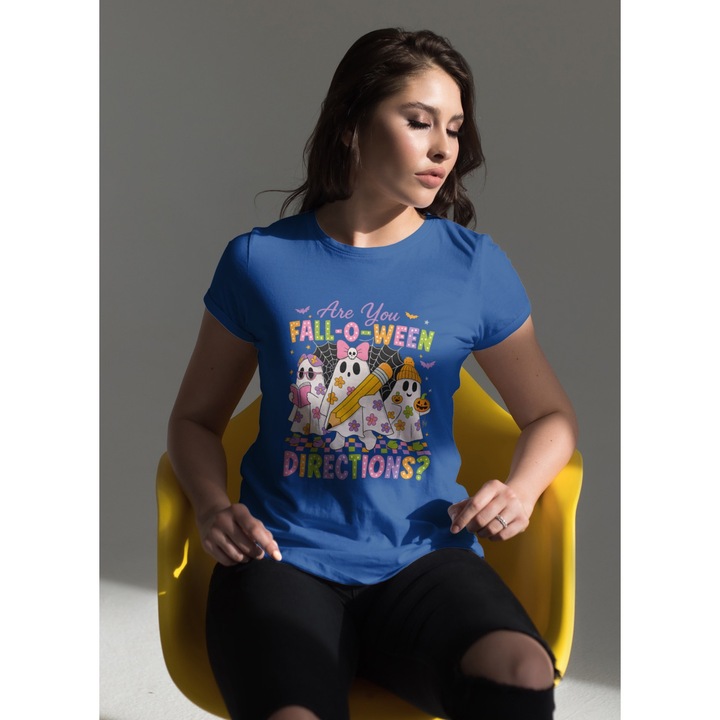 Unisex 100% pamut póló Spooky Halloween kollekció Kék S INTL