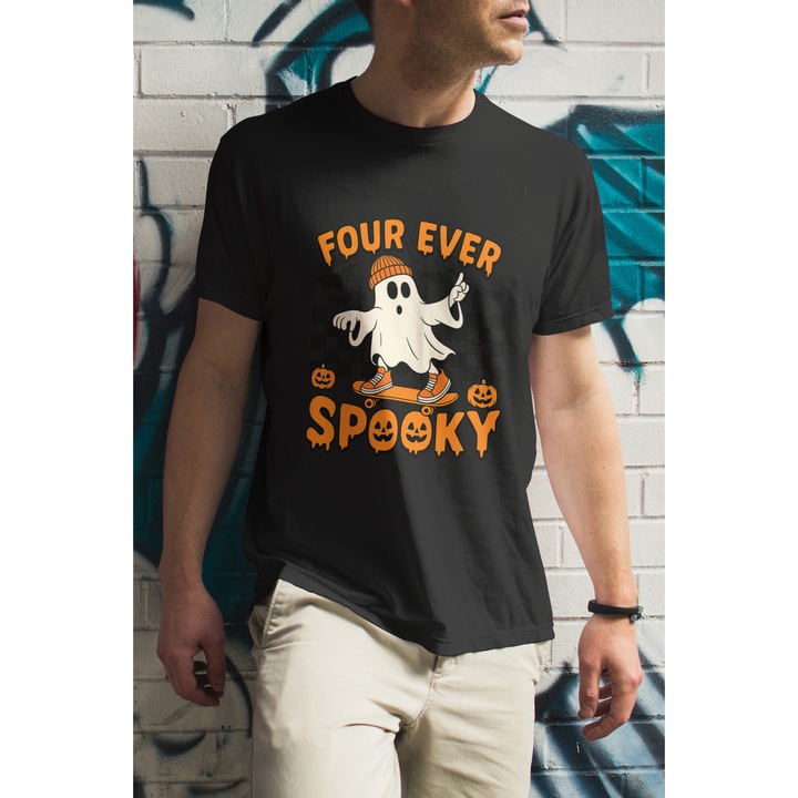 Tricou unisex 100% bumbac colectia Spooky Halloween Negru L INTL