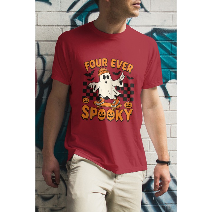 Tricou unisex 100% bumbac colectia Spooky Halloween rosu XL INTL