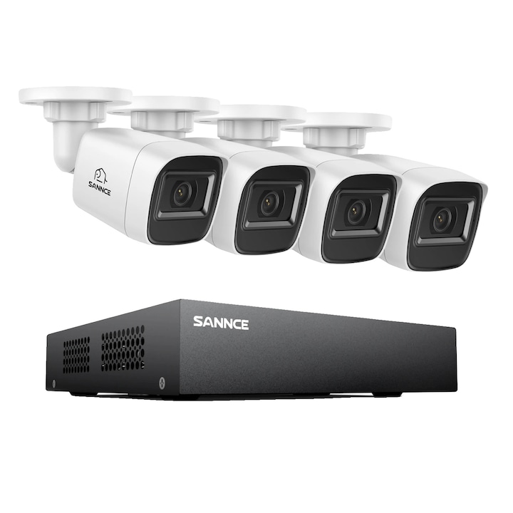 Sistem de Supraveghere, 1080p Full HD, Viziune Nocturna pana la 100 ft, set 8 camere, 2T