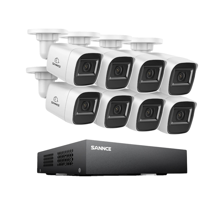 Kit Supraveghere 8CH, 4 Camere, Rezolutie 4K, Acces Mobil Usor