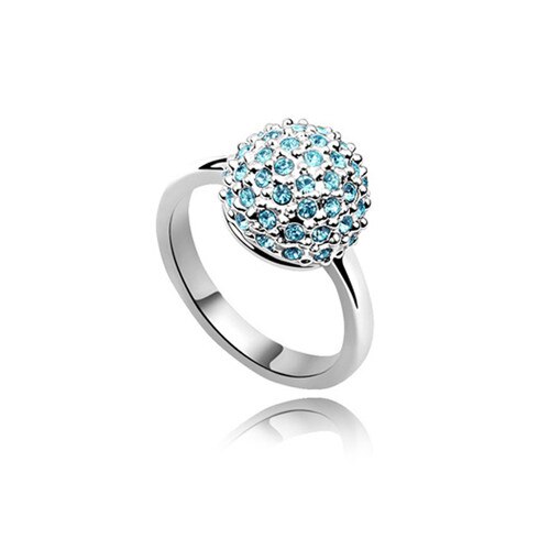 Inel Shamballa Aquamarine Glow, 18 mm