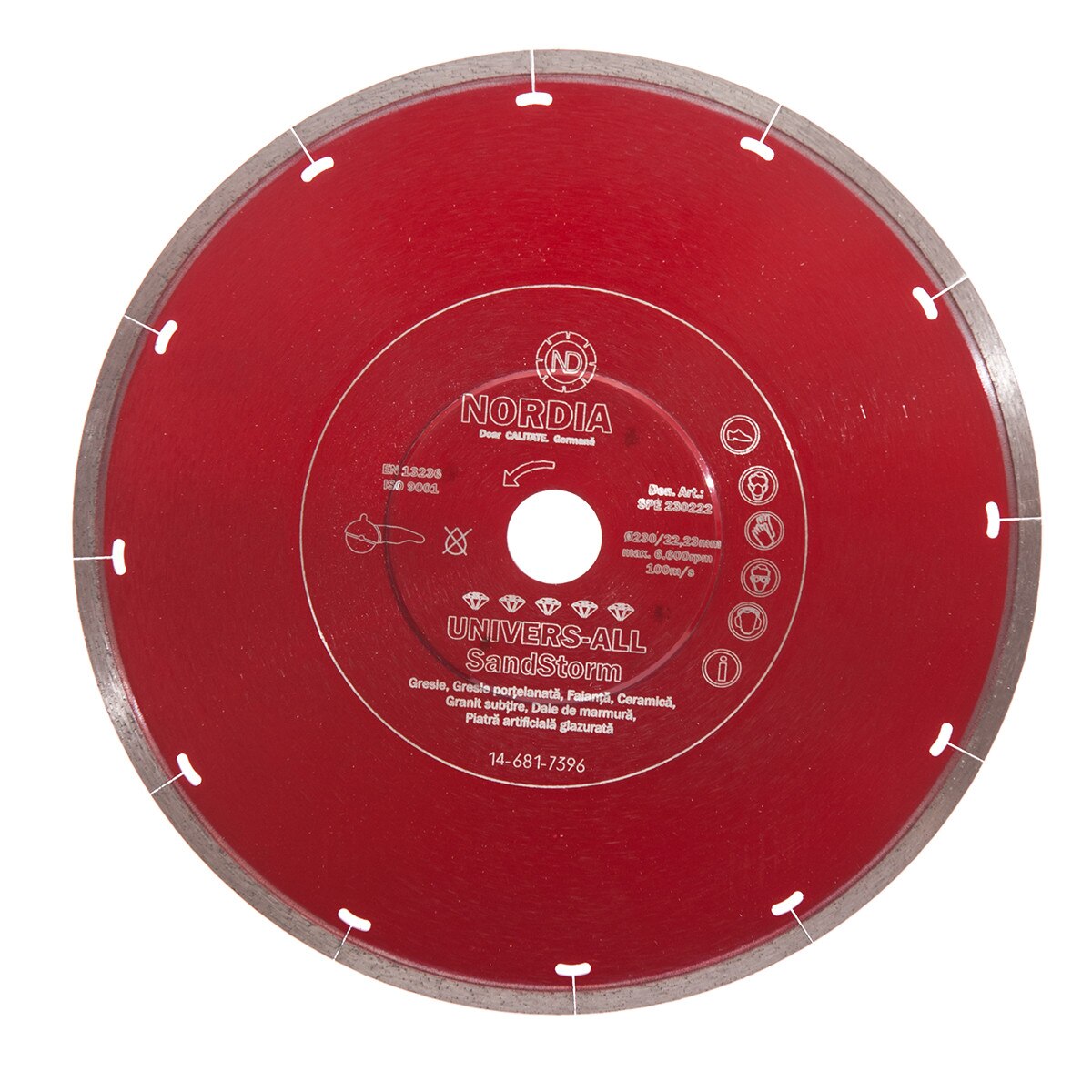 Disc diamantat NORDIA Univers-All Sandstorm, 350 x 25.40 x 2 x 10 mm, pentru masina de debitat cu apa