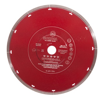 Disc diamantat NORDIA Univers-All Sandstorm, 350 x 25.40 x 2 x 10 mm, pentru masina de debitat cu apa Disc diamantat NORDIA Univers-All Sandstorm, 350 x 25.40 x 2 x 10 mm, pentru masina de debitat cu apa