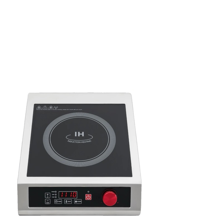 Elektromos főzőlap, 3500W, 10 hőmérséklet beállítás, inox, 43x35cm