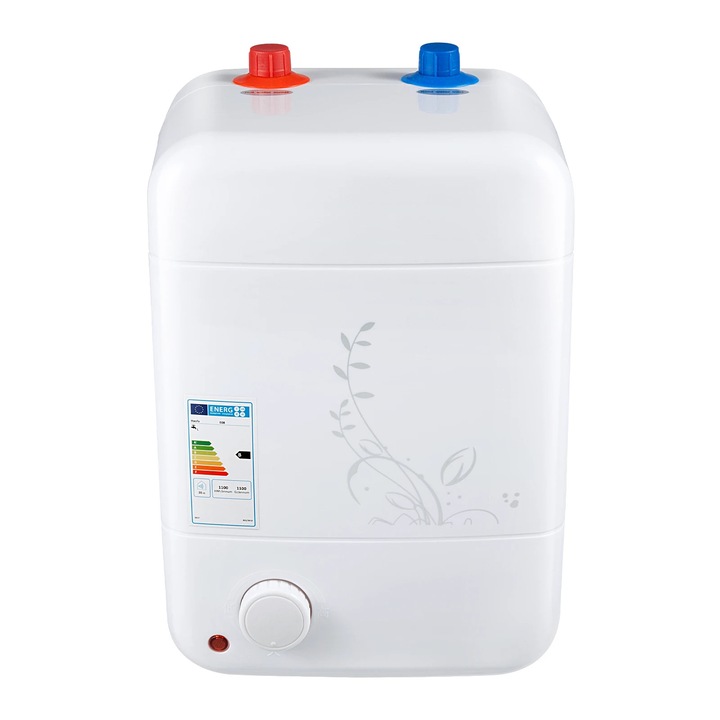 Vízmelegítő, Elektromos átfolyós mosogató alá, 1500 W, 220 V, 30–65 °C, 0,7 MPa, Fehér