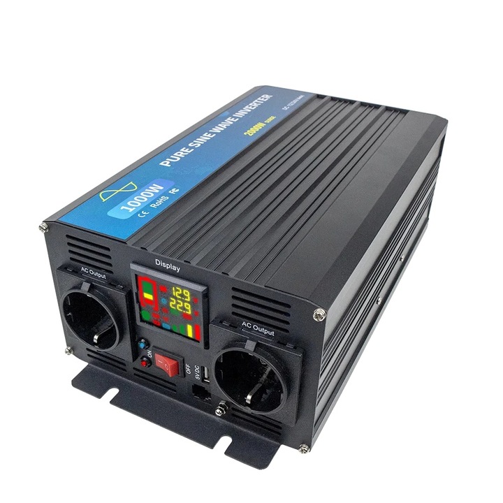 Inverter auto, 2000W, 220V, 24V, design compact, eficienta energetica