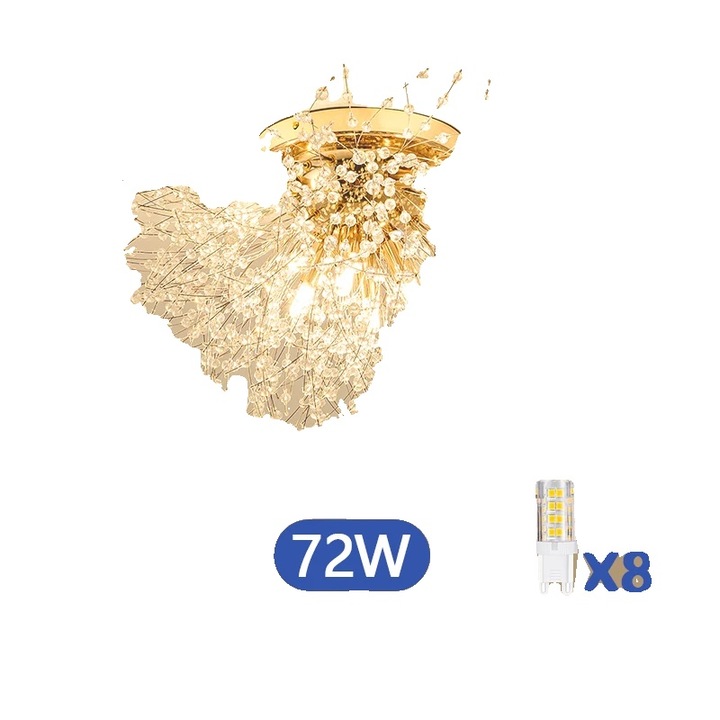 Полилей, елегантен дизайн, златен полукръг, 3 сменяеми цвята, 55x38см