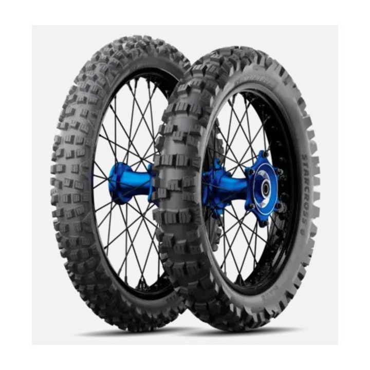 Комплект 2 мото гуми, MICHELIN Opona, 100/90-17, 55S, TL/TT, 01-07/2025, черно/синьо