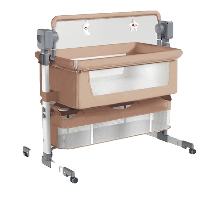 Patut bebe multifunctional, BJJ-601, culoare maro, dimensiuni compacte