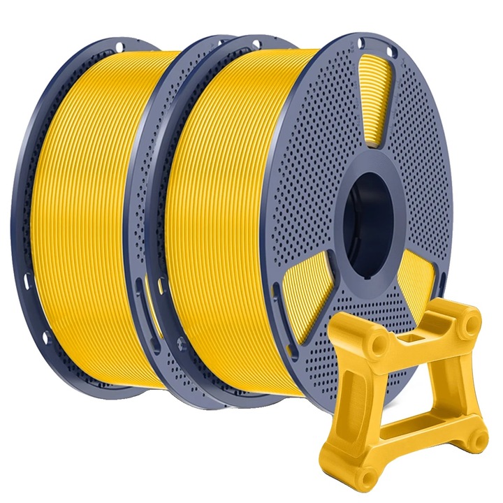 Filament 3D PETG 2kg sárga, 2 tekercses készlet, nedvességálló, gyors nyomtatás